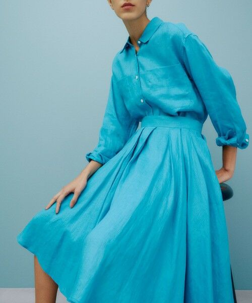 ROPE' / ロペ ロング・マキシ丈スカート | 【洗える】ヨーロピアンリネンフレアスカート/一部セットアップ対応 | 詳細3