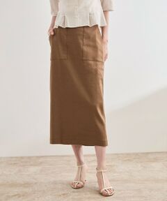 ROPE' / ロペ ロング・マキシ丈スカート | 【洗える】サテンリネン ポケット付きタイトスカート【34サイズ/J'aDoRe・店舗限定】/25SS