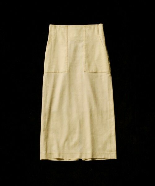 ROPE' / ロペ ロング・マキシ丈スカート | 【洗える】サテンリネン ポケット付きタイトスカート【34サイズ/J'aDoRe・店舗限定】/25SS | 詳細1