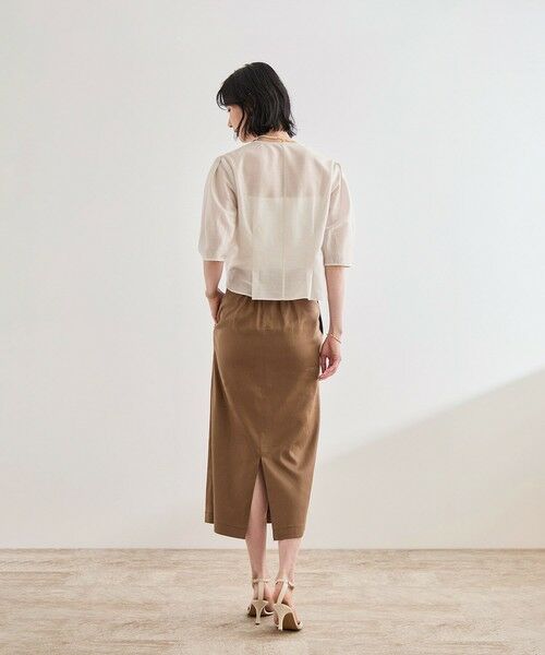 ROPE' / ロペ ロング・マキシ丈スカート | 【洗える】サテンリネン ポケット付きタイトスカート【34サイズ/J'aDoRe・店舗限定】/25SS | 詳細10