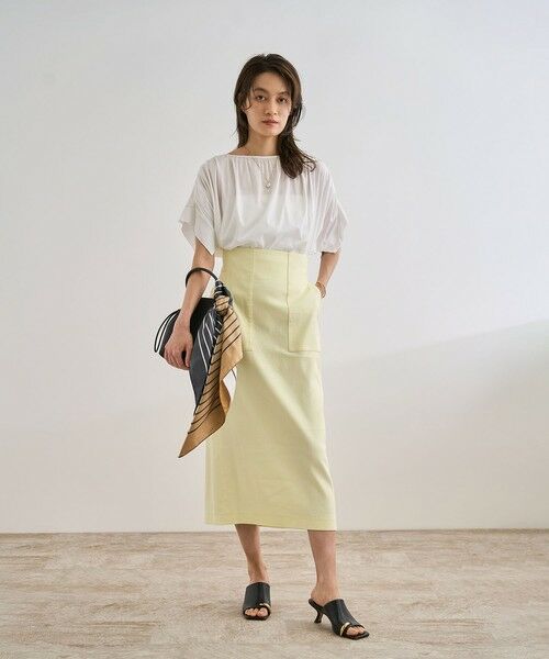 ROPE' / ロペ ロング・マキシ丈スカート | 【洗える】サテンリネン ポケット付きタイトスカート【34サイズ/J'aDoRe・店舗限定】/25SS | 詳細11