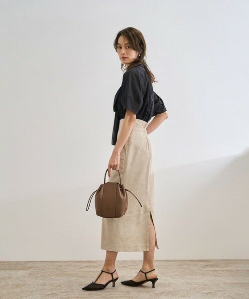 ROPE' / ロペ ロング・マキシ丈スカート | 【洗える】サテンリネン ポケット付きタイトスカート【34サイズ/J'aDoRe・店舗限定】/25SS | 詳細14