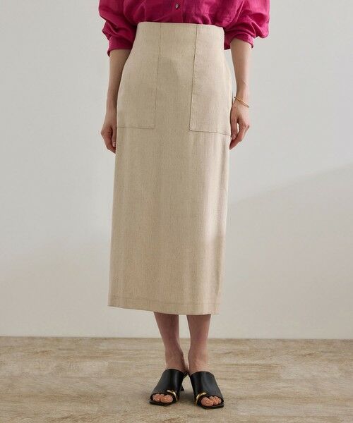 ROPE' / ロペ ロング・マキシ丈スカート | 【洗える】サテンリネン ポケット付きタイトスカート【34サイズ/J'aDoRe・店舗限定】/25SS | 詳細17