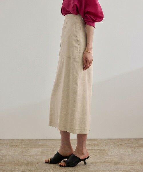 ROPE' / ロペ ロング・マキシ丈スカート | 【洗える】サテンリネン ポケット付きタイトスカート【34サイズ/J'aDoRe・店舗限定】/25SS | 詳細18