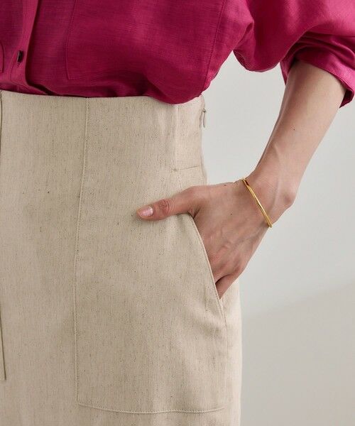 ROPE' / ロペ ロング・マキシ丈スカート | 【洗える】サテンリネン ポケット付きタイトスカート【34サイズ/J'aDoRe・店舗限定】/25SS | 詳細23