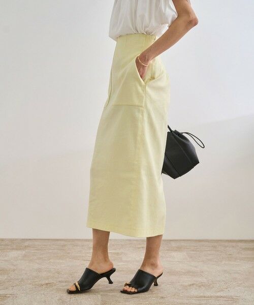 ROPE' / ロペ ロング・マキシ丈スカート | 【洗える】サテンリネン ポケット付きタイトスカート【34サイズ/J'aDoRe・店舗限定】/25SS | 詳細30