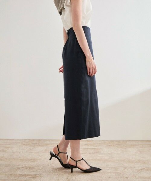 ROPE' / ロペ ロング・マキシ丈スカート | 【洗える】サテンリネン ポケット付きタイトスカート【34サイズ/J'aDoRe・店舗限定】/25SS | 詳細3