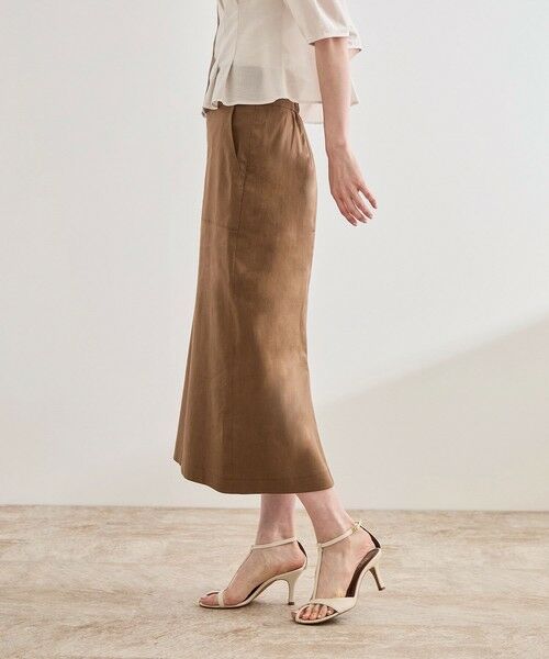 ROPE' / ロペ ロング・マキシ丈スカート | 【洗える】サテンリネン ポケット付きタイトスカート【34サイズ/J'aDoRe・店舗限定】/25SS | 詳細6