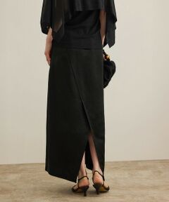 ROPE' / ロペ ミニ・ひざ丈スカート | アセテートリネンバッククロススカート/洗える