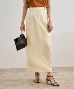 ROPE' / ロペ ミニ・ひざ丈スカート | アセテートリネンバッククロススカート/洗える