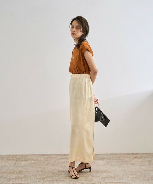 ROPE' / ロペ ミニ・ひざ丈スカート | アセテートリネンバッククロススカート/洗える | 詳細10