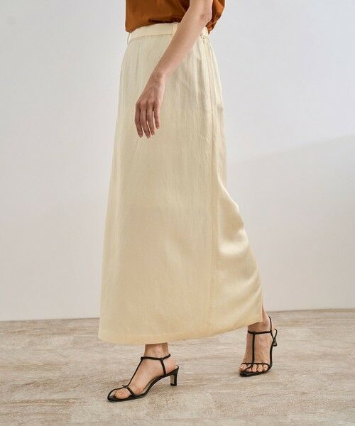 ROPE' / ロペ ミニ・ひざ丈スカート | アセテートリネンバッククロススカート/洗える | 詳細11