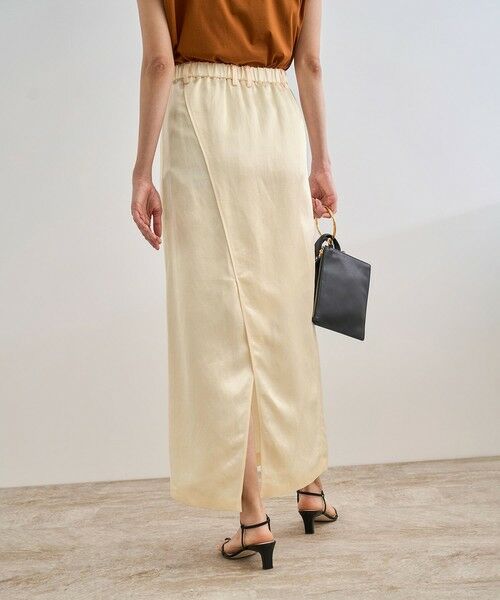 ROPE' / ロペ ミニ・ひざ丈スカート | アセテートリネンバッククロススカート/洗える | 詳細12