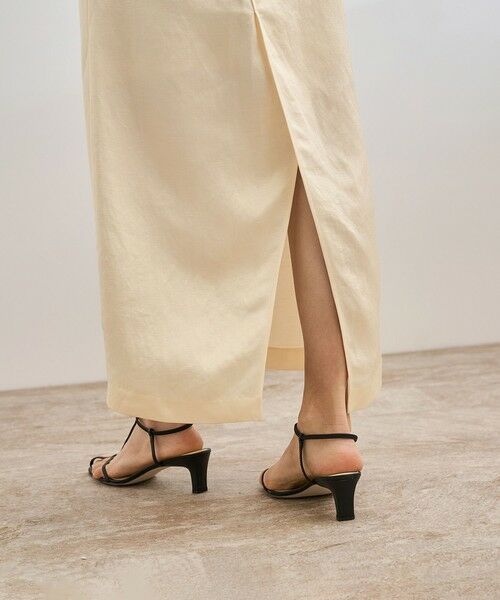 ROPE' / ロペ ミニ・ひざ丈スカート | アセテートリネンバッククロススカート/洗える | 詳細13