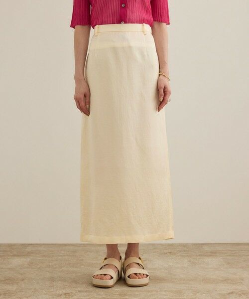 ROPE' / ロペ ミニ・ひざ丈スカート | アセテートリネンバッククロススカート/洗える | 詳細14
