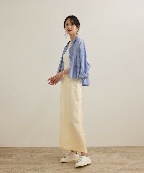 ROPE' / ロペ ミニ・ひざ丈スカート | アセテートリネンバッククロススカート/洗える | 詳細23