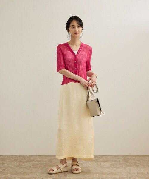 ROPE' / ロペ ミニ・ひざ丈スカート | アセテートリネンバッククロススカート/洗える | 詳細25