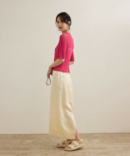 ROPE' / ロペ ミニ・ひざ丈スカート | アセテートリネンバッククロススカート/洗える | 詳細26