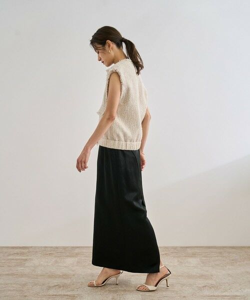 ROPE' / ロペ ミニ・ひざ丈スカート | アセテートリネンバッククロススカート/洗える | 詳細3