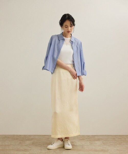 ROPE' / ロペ ミニ・ひざ丈スカート | アセテートリネンバッククロススカート/洗える | 詳細30