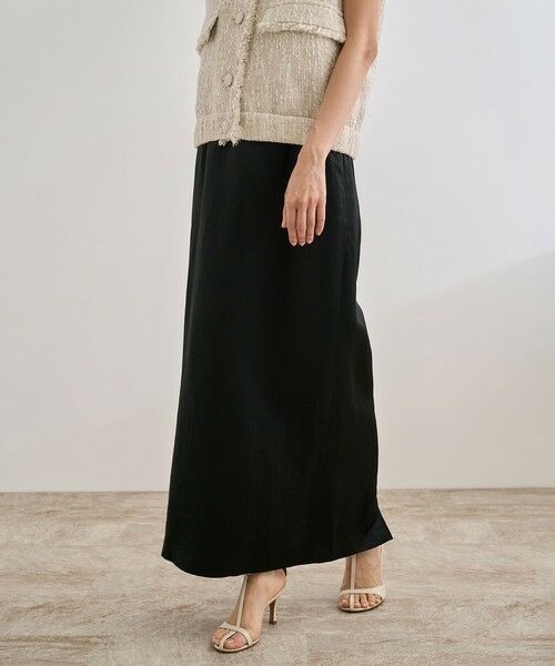 ROPE' / ロペ ミニ・ひざ丈スカート | アセテートリネンバッククロススカート/洗える | 詳細5