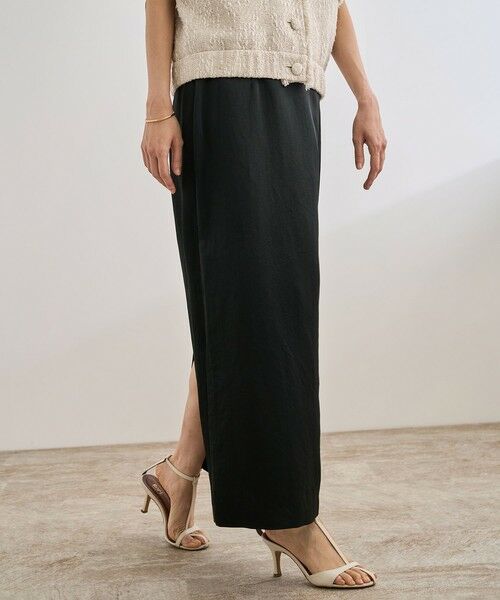 ROPE' / ロペ ミニ・ひざ丈スカート | アセテートリネンバッククロススカート/洗える | 詳細6