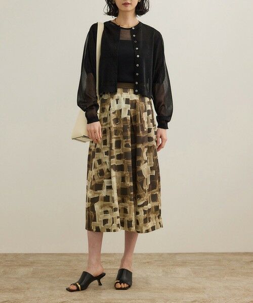 ROPE' / ロペ ロング・マキシ丈スカート | スクエア ジオメトリックプリントスカート/イージーケア | 詳細14