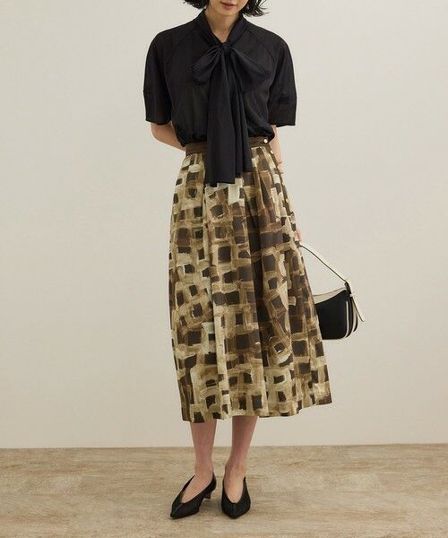 ROPE' / ロペ ロング・マキシ丈スカート | スクエア ジオメトリックプリントスカート/イージーケア | 詳細16