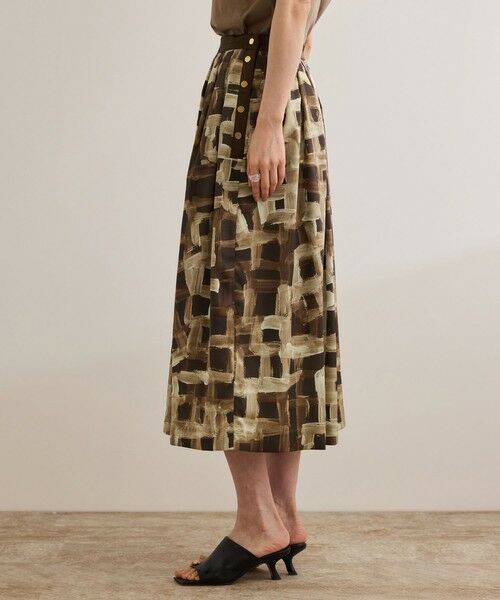 ROPE' / ロペ ロング・マキシ丈スカート | スクエア ジオメトリックプリントスカート/イージーケア | 詳細18