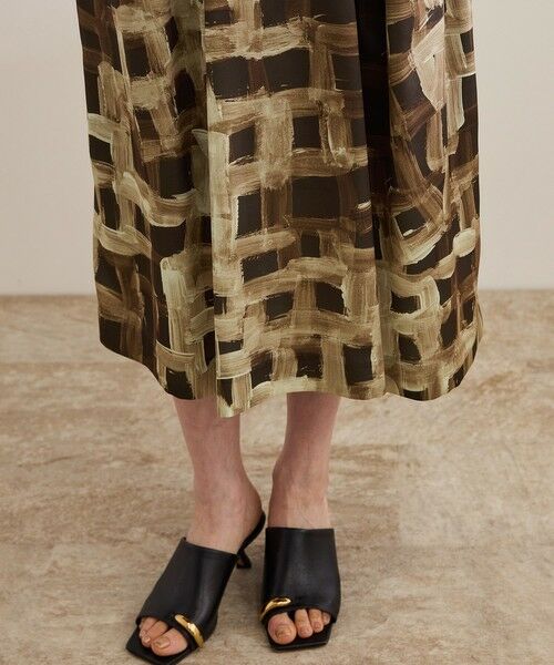 ROPE' / ロペ ロング・マキシ丈スカート | スクエア ジオメトリックプリントスカート/イージーケア | 詳細23