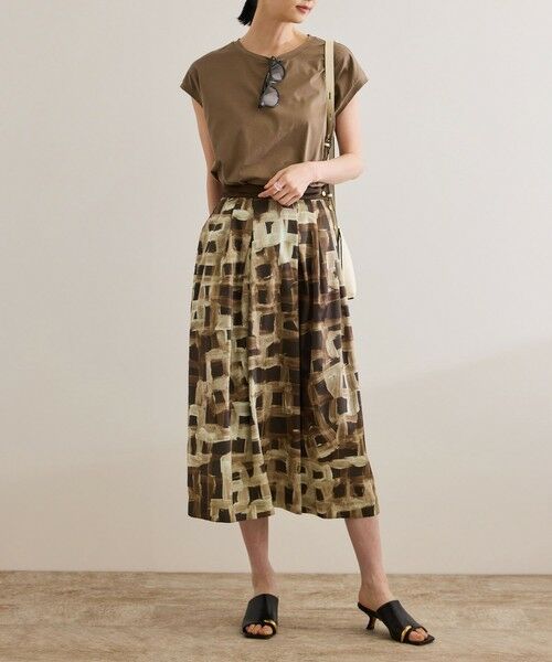 ROPE' / ロペ ロング・マキシ丈スカート | スクエア ジオメトリックプリントスカート/イージーケア | 詳細6