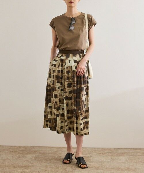 ROPE' / ロペ ロング・マキシ丈スカート | スクエア ジオメトリックプリントスカート/イージーケア | 詳細7