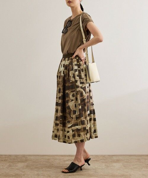 ROPE' / ロペ ロング・マキシ丈スカート | スクエア ジオメトリックプリントスカート/イージーケア | 詳細8
