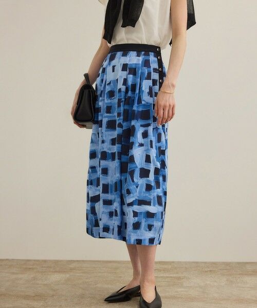 ROPE' / ロペ ロング・マキシ丈スカート | スクエア ジオメトリックプリントスカート/イージーケア | 詳細9