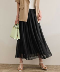 ROPE' / ロペ ミニ・ひざ丈スカート | 【洗える】ブライトネスヤーン サイドプリーツスカート