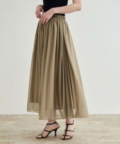 ROPE' / ロペ ミニ・ひざ丈スカート | 【洗える】ブライトネスヤーン サイドプリーツスカート