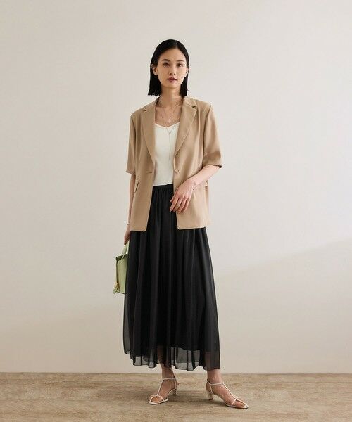 ROPE' / ロペ ミニ・ひざ丈スカート | 【洗える】ブライトネスヤーン サイドプリーツスカート | 詳細3