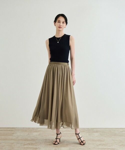 ROPE' / ロペ ミニ・ひざ丈スカート | 【洗える】ブライトネスヤーン サイドプリーツスカート | 詳細5