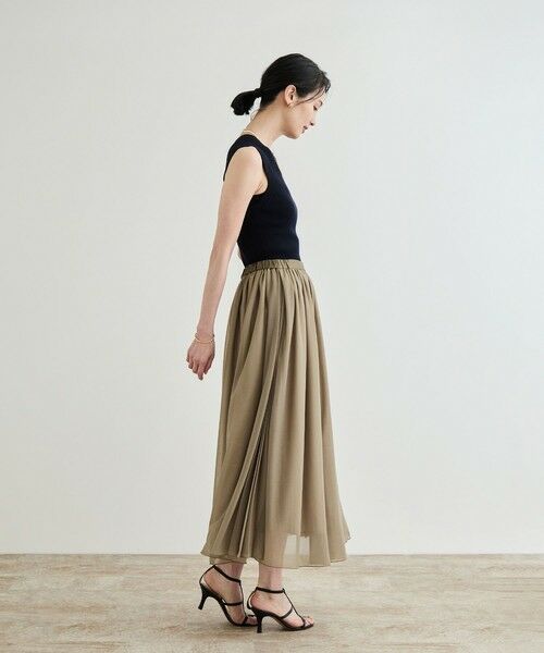 ROPE' / ロペ ミニ・ひざ丈スカート | 【洗える】ブライトネスヤーン サイドプリーツスカート | 詳細6