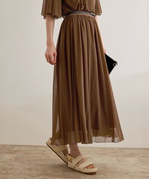 ROPE' / ロペ ミニ・ひざ丈スカート | 【洗える】ブライトネスヤーン サイドプリーツスカート | 詳細8