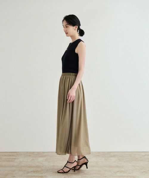 ROPE' / ロペ ミニ・ひざ丈スカート | 【洗える】ブライトネスヤーン サイドプリーツスカート | 詳細20