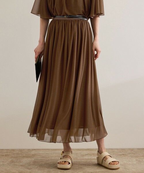 ROPE' / ロペ ミニ・ひざ丈スカート | 【洗える】ブライトネスヤーン サイドプリーツスカート | 詳細27