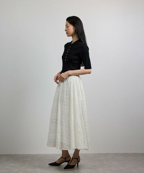ROPE' / ロペ ロング・マキシ丈スカート | 【洗える】シアーチェックスカート/セットアップ対応 | 詳細4