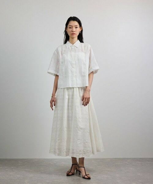 ROPE' / ロペ ロング・マキシ丈スカート | 【洗える】シアーチェックスカート/セットアップ対応 | 詳細6