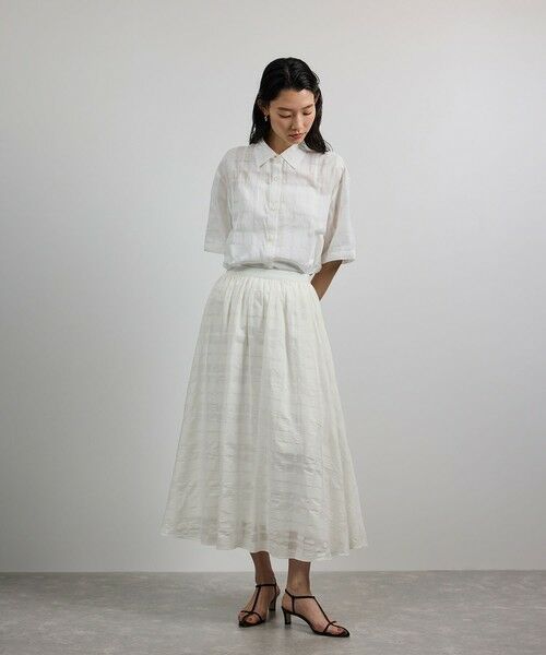 ROPE' / ロペ ロング・マキシ丈スカート | 【洗える】シアーチェックスカート/セットアップ対応 | 詳細8