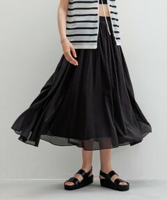 ROPE' / ロペ ミニ・ひざ丈スカート | 【洗える】コットンシルクスカート