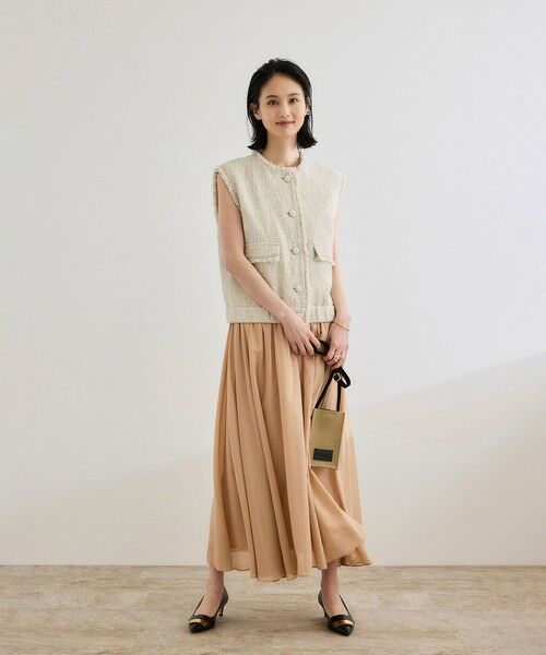 ROPE' / ロペ ミニ・ひざ丈スカート | 【洗える】コットンシルクスカート | 詳細1