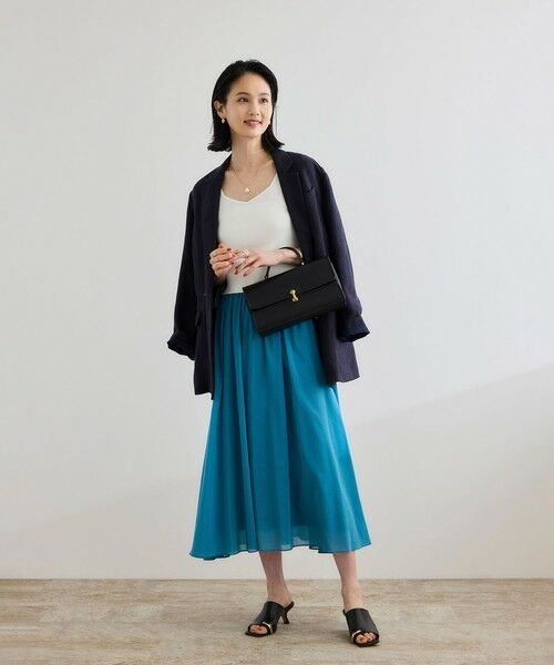 ROPE' / ロペ ミニ・ひざ丈スカート | 【洗える】コットンシルクスカート | 詳細3