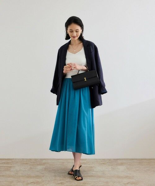 ROPE' / ロペ ミニ・ひざ丈スカート | 【洗える】コットンシルクスカート | 詳細9