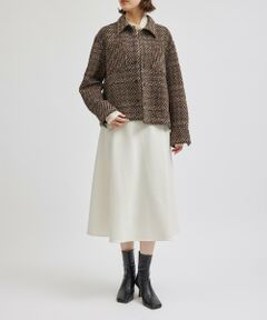 ROPE' / ロペ ミニ・ひざ丈スカート | 梨地フレアスカート/セットアップ対応【Sサイズフェア対象】